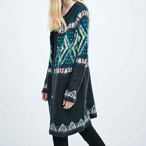 Free People Frosted Fair Isle Cardigan Sweater